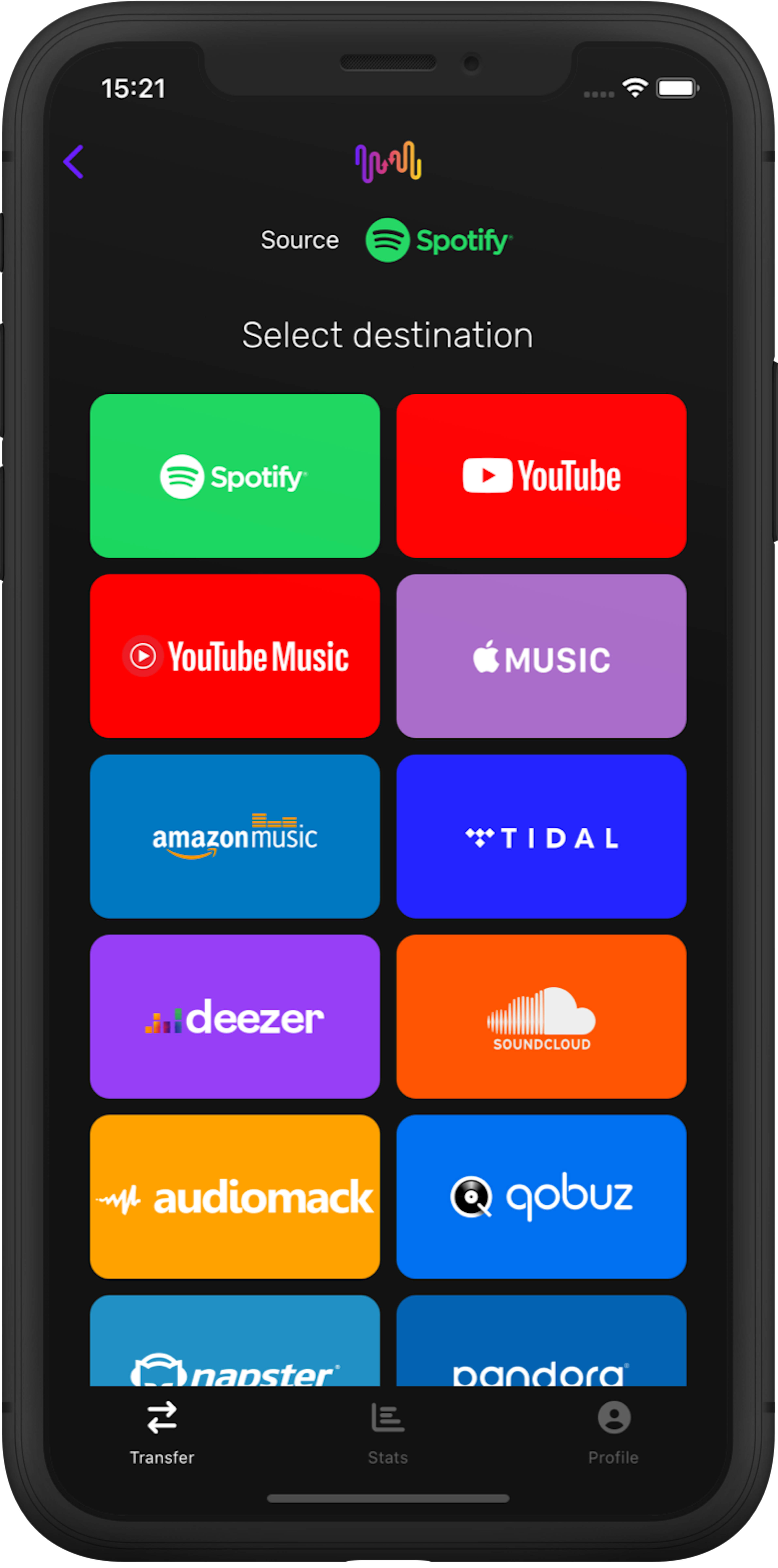 Step 2: Select File Backup as a destination music platform