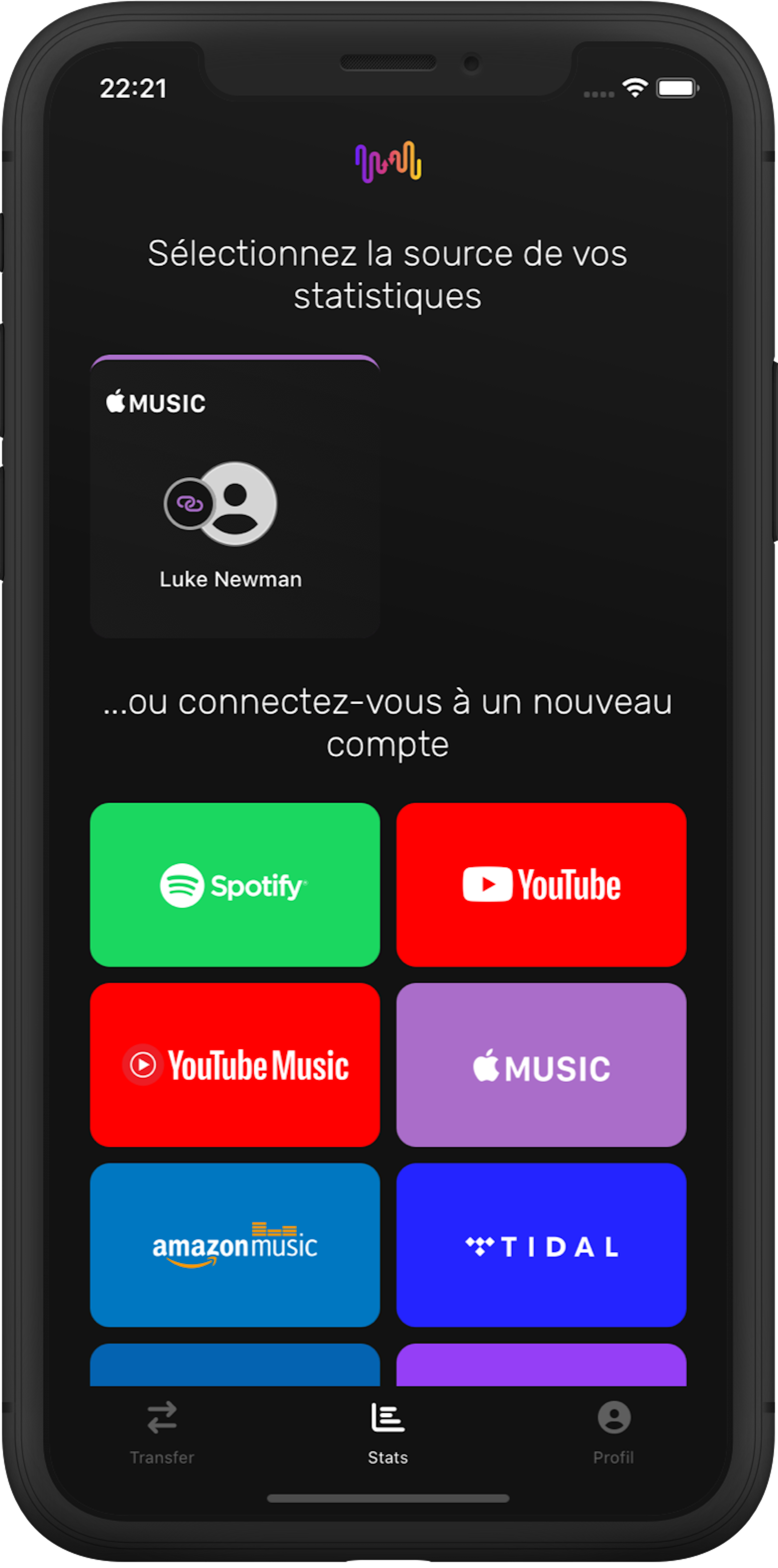 Sélectionnez votre service de musique