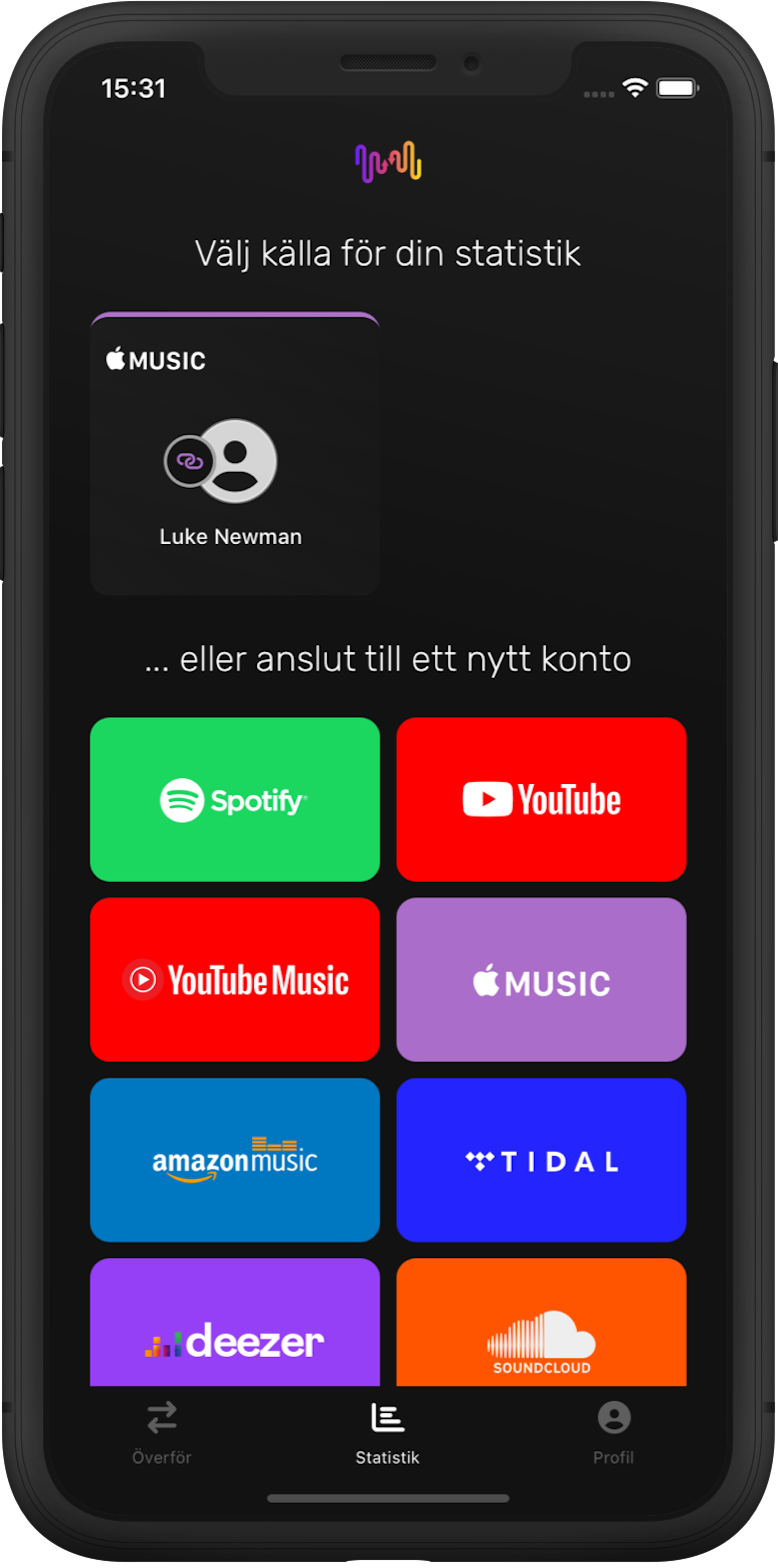 Välj din musiktjänst