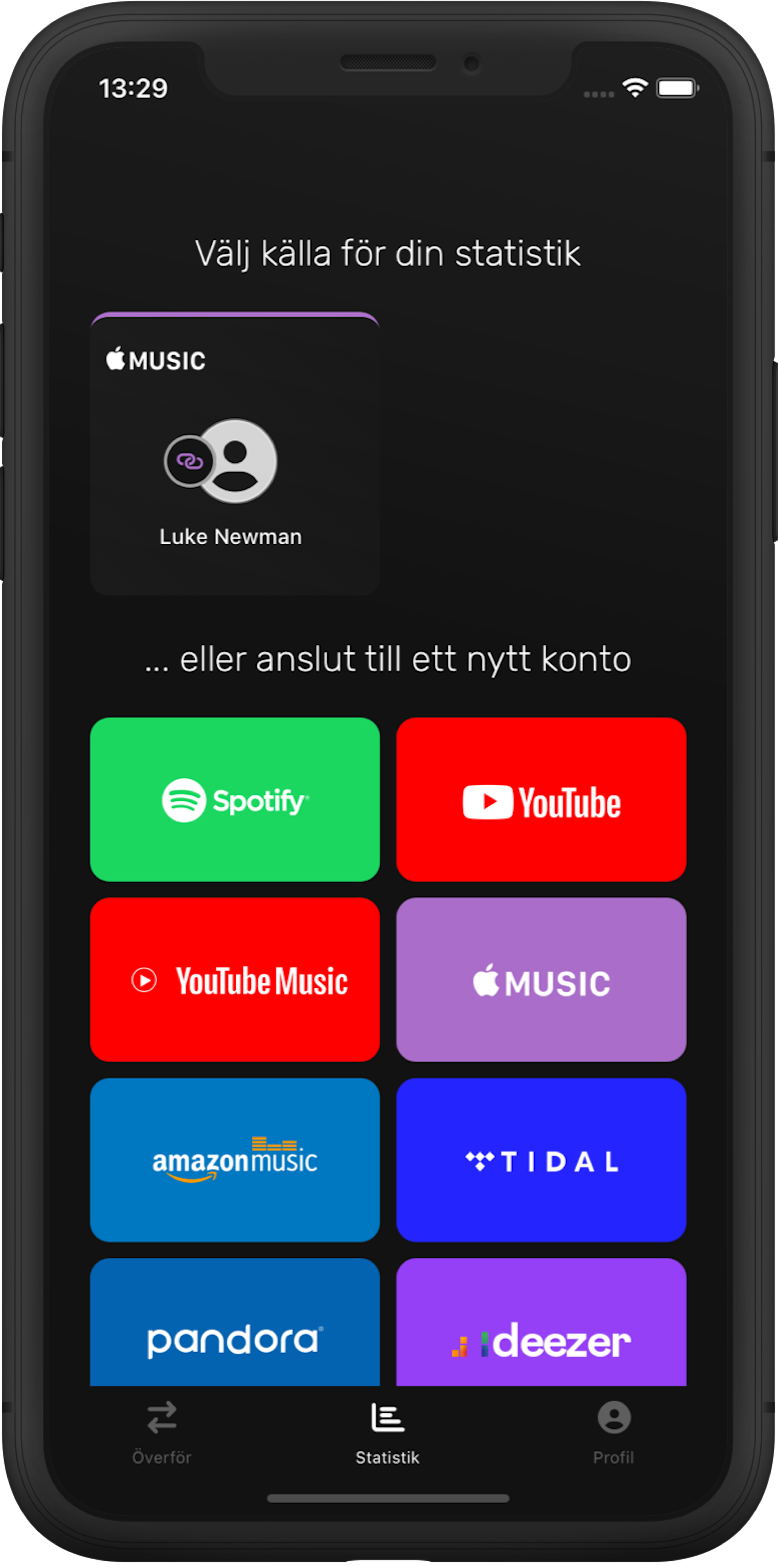 Välj din musiktjänst